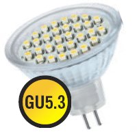 NLL-MR16-1.6-12-3K-GU5.3, Светодиодная лампа 1.6Вт, теплый белый свет, цоколь GU5.3, колба с отражателем MR16